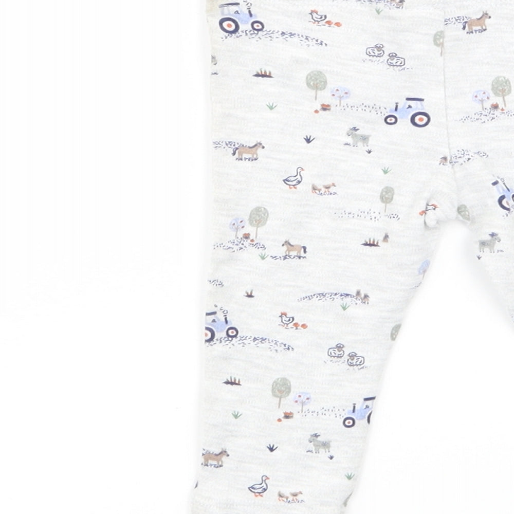 fred and flo Boys Grey Geometric Jogger Trousers Size 3-6 Months - leggings