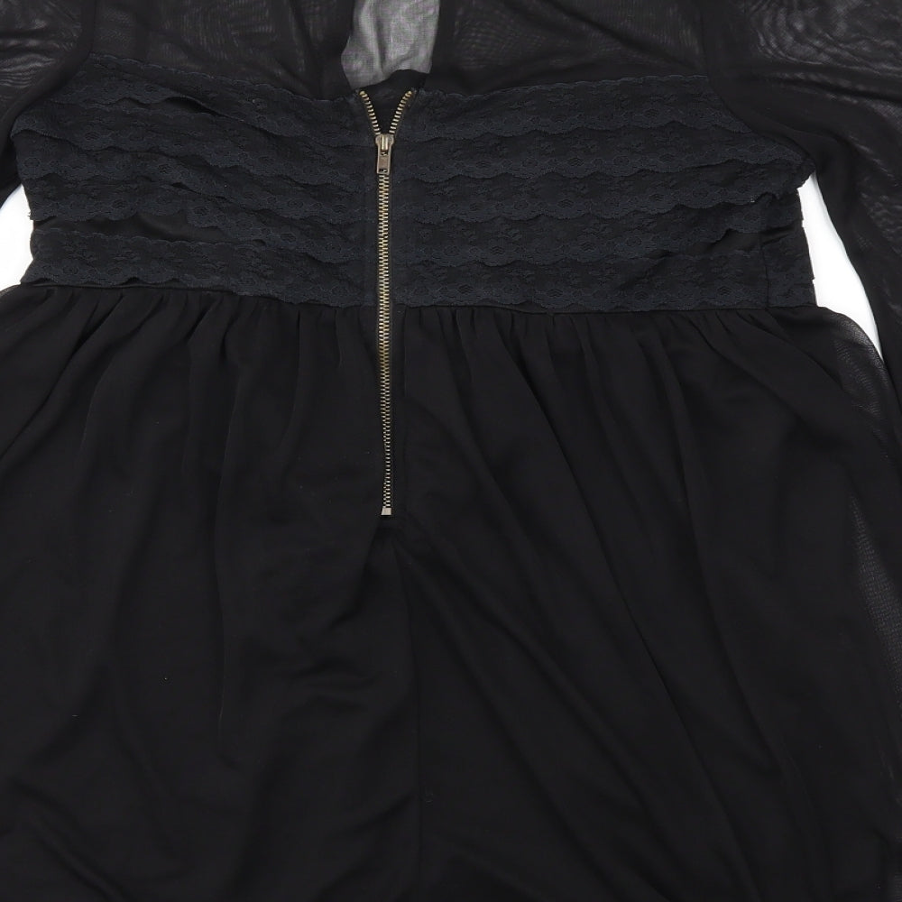 Topshop Womens Black Basic T-Shirt Size 8