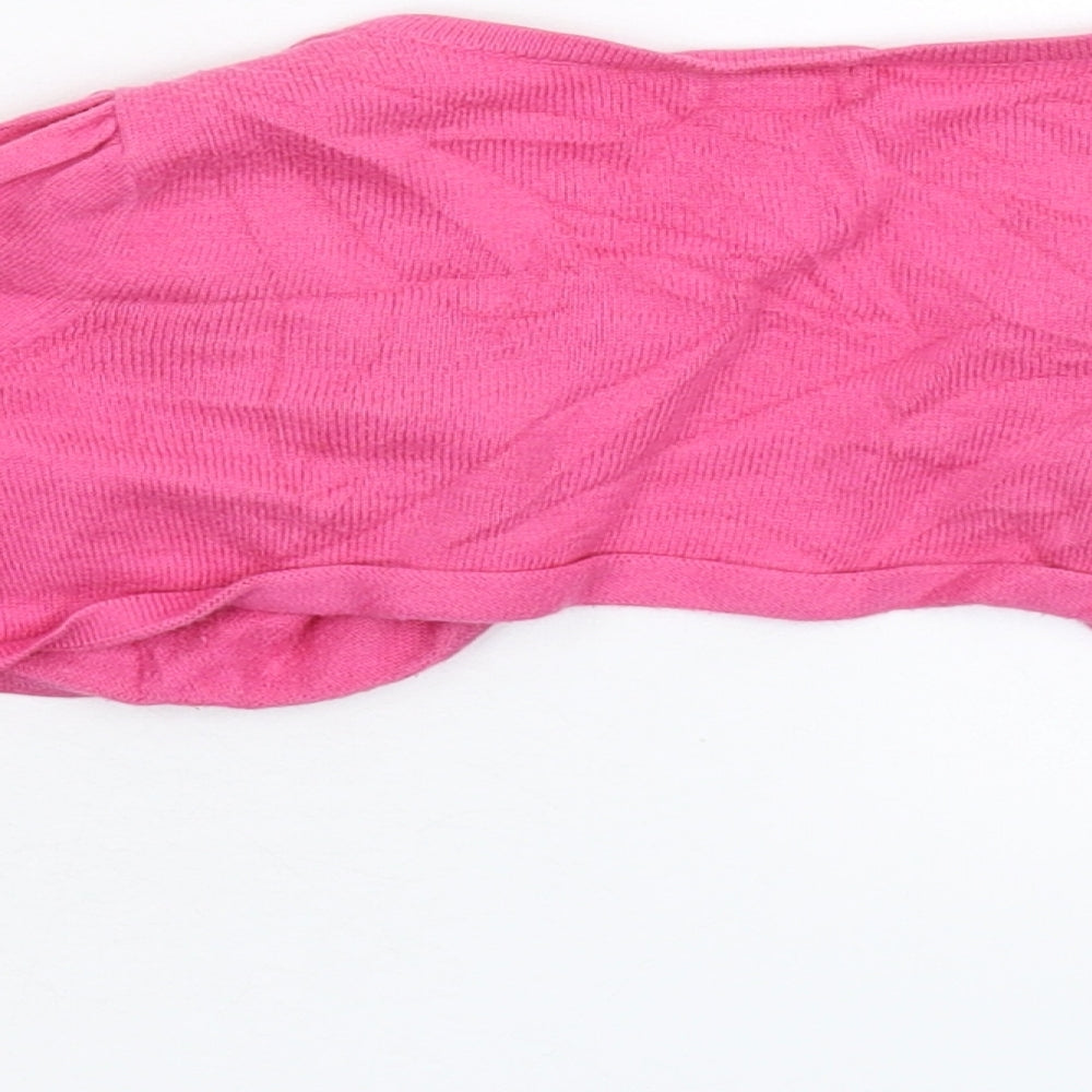 Monsoon Girls Pink Knit Cardigan Jumper Size 3-4 Years - Cropped