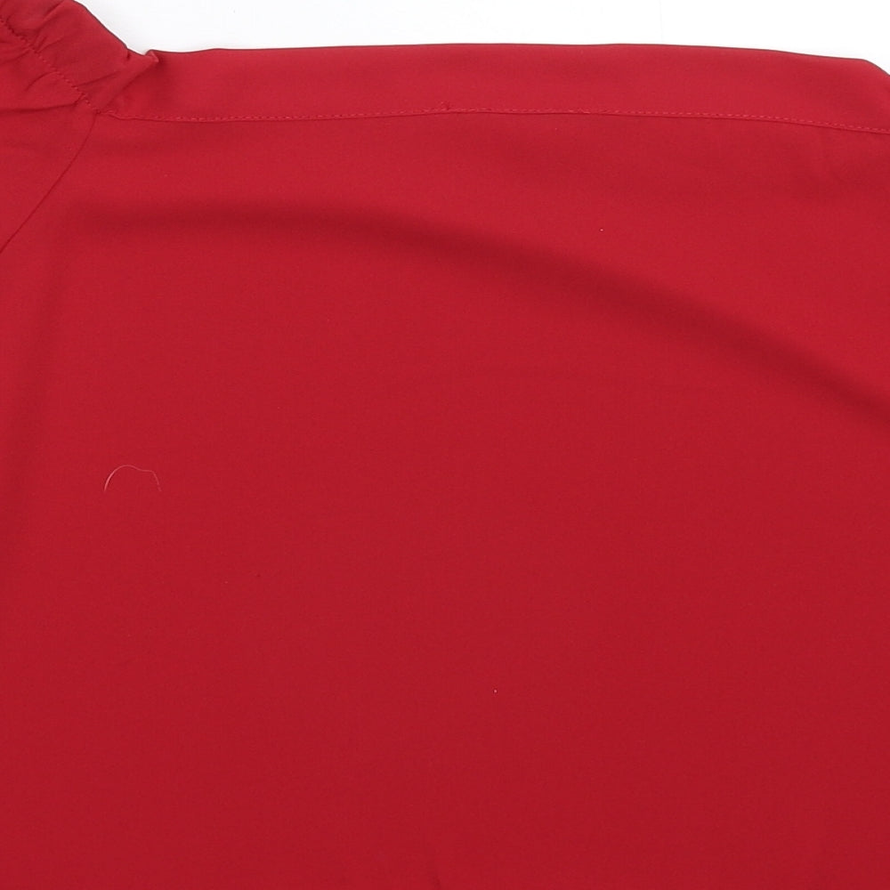 New Look Womens Red Satin Basic Blouse Size 10