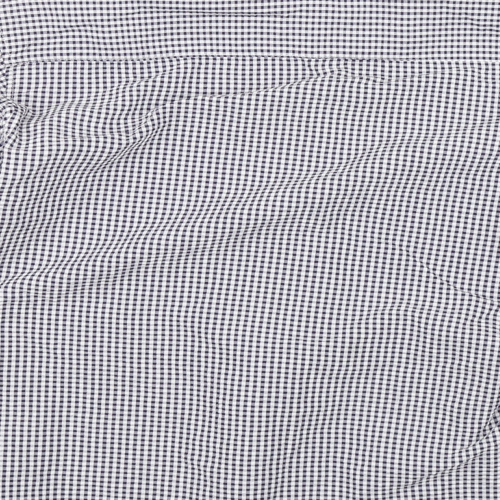 Genoville Mens Blue Check Button-Up Size L