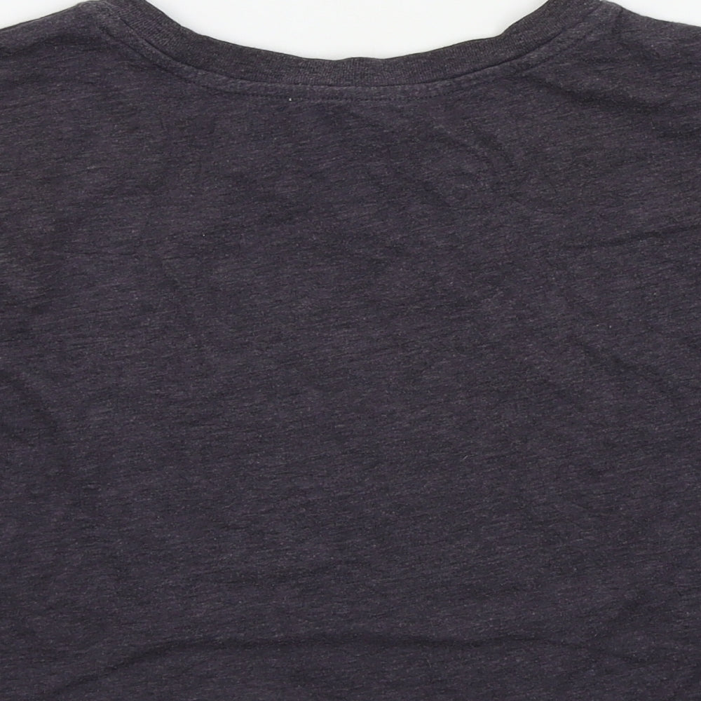 FOREVER 21 Womens Grey Colourblock Basic T-Shirt Size 8