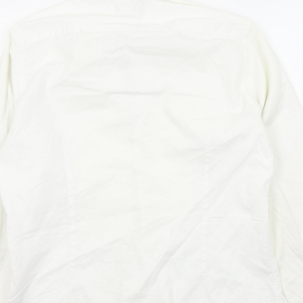 Cedarwood State Mens White Colourblock Button-Up Size 16.5