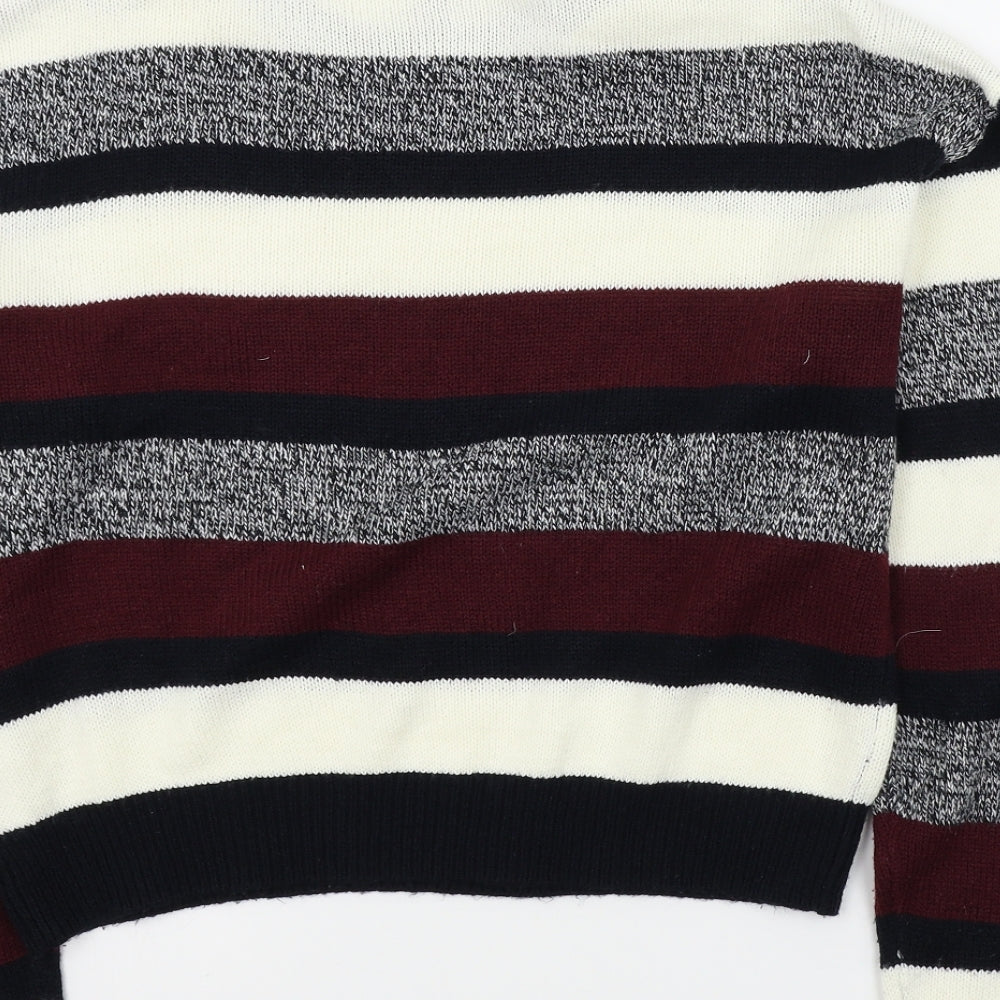 H&M Womens Red Striped Pullover Jumper Size S