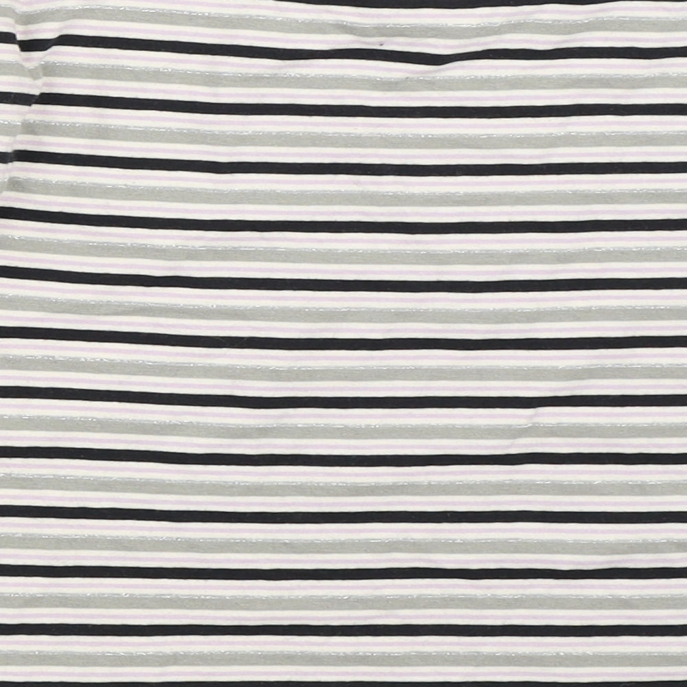 TU Girls Grey Striped Basic T-Shirt Size 8 Years