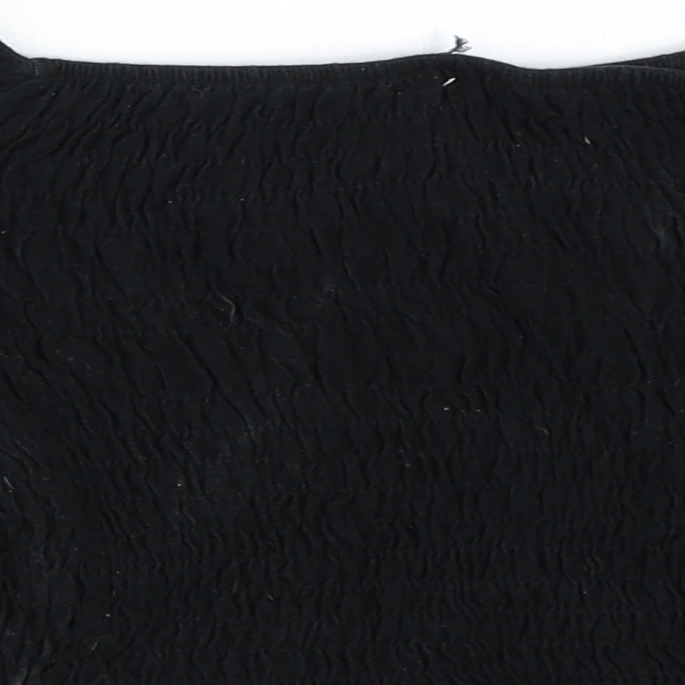 Topshop Womens Black Cropped Blouse Size 6