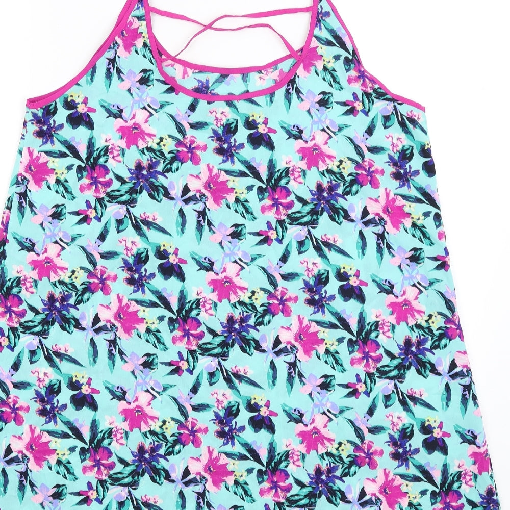 Atmosphere Womens Blue Floral Camisole Tank Size L