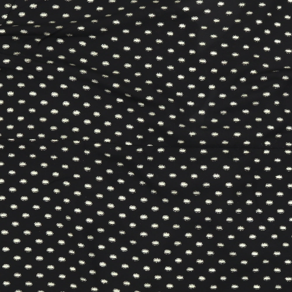 glamarous Womens Black Polka Dot Basic Blouse Size 14