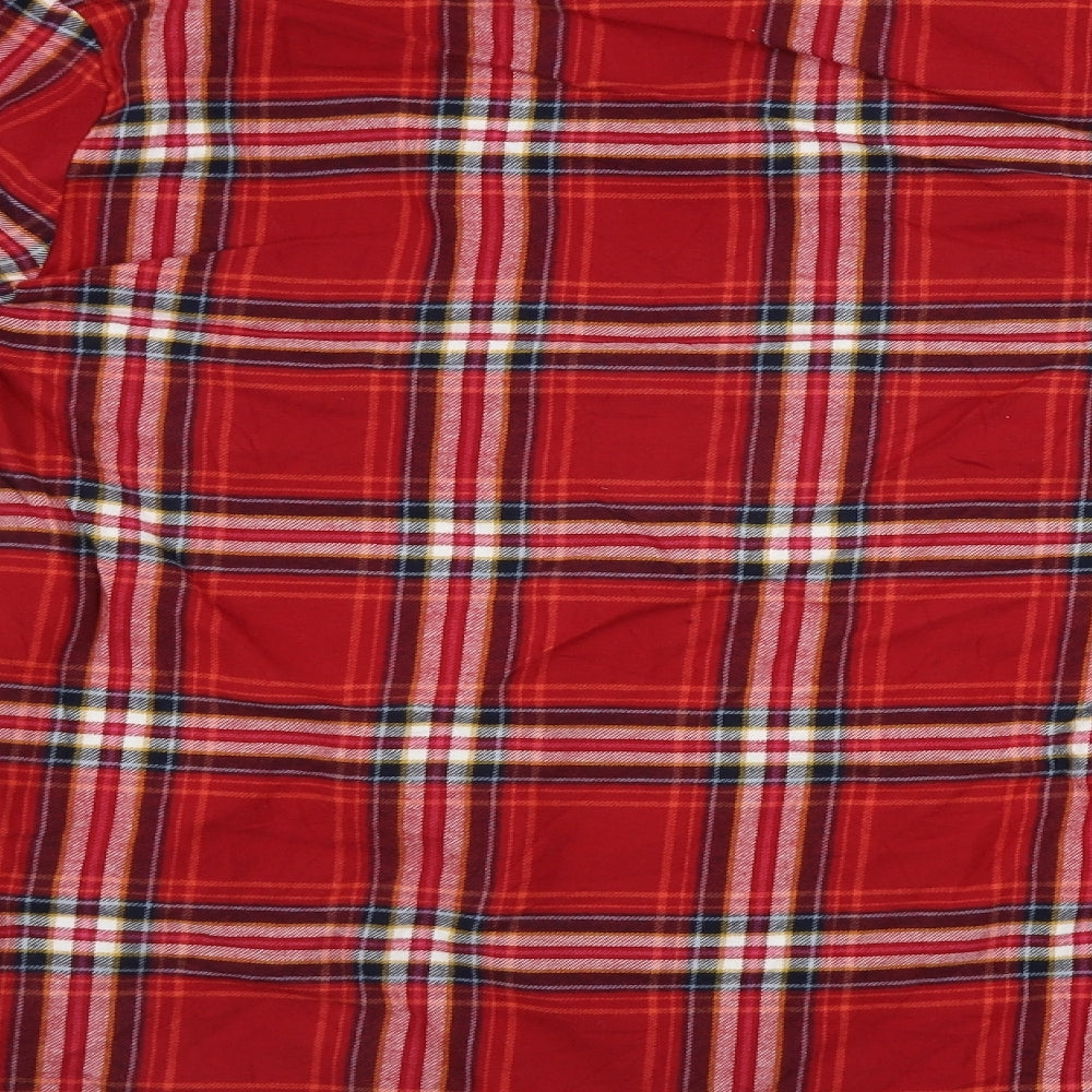 Marks & Spencer Mens Red Check Button-Up Size S
