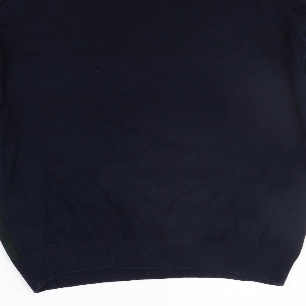 THREADABLE Mens Blue Fair Isle Pullover Jumper Size L