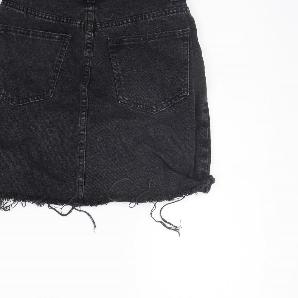 Denim & Co. Womens Black A-Line Skirt Size 6