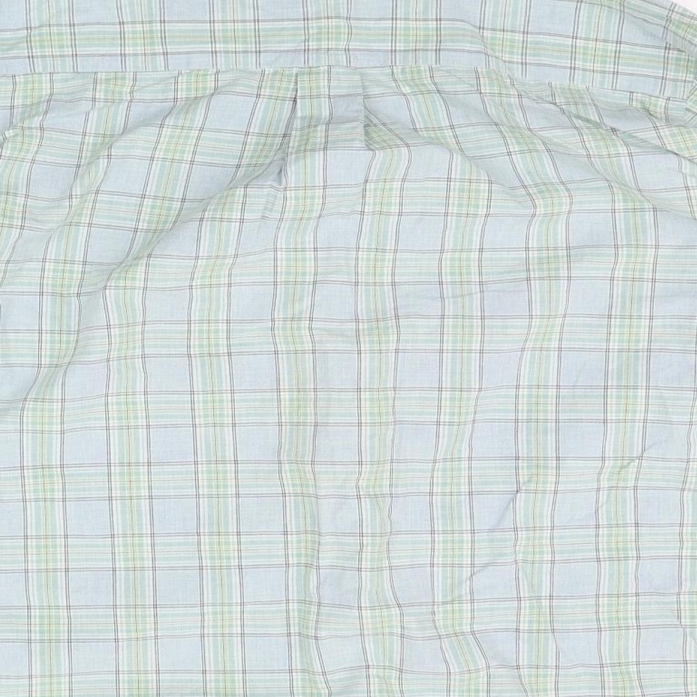st Michael Mens Green Check Button-Up Size M