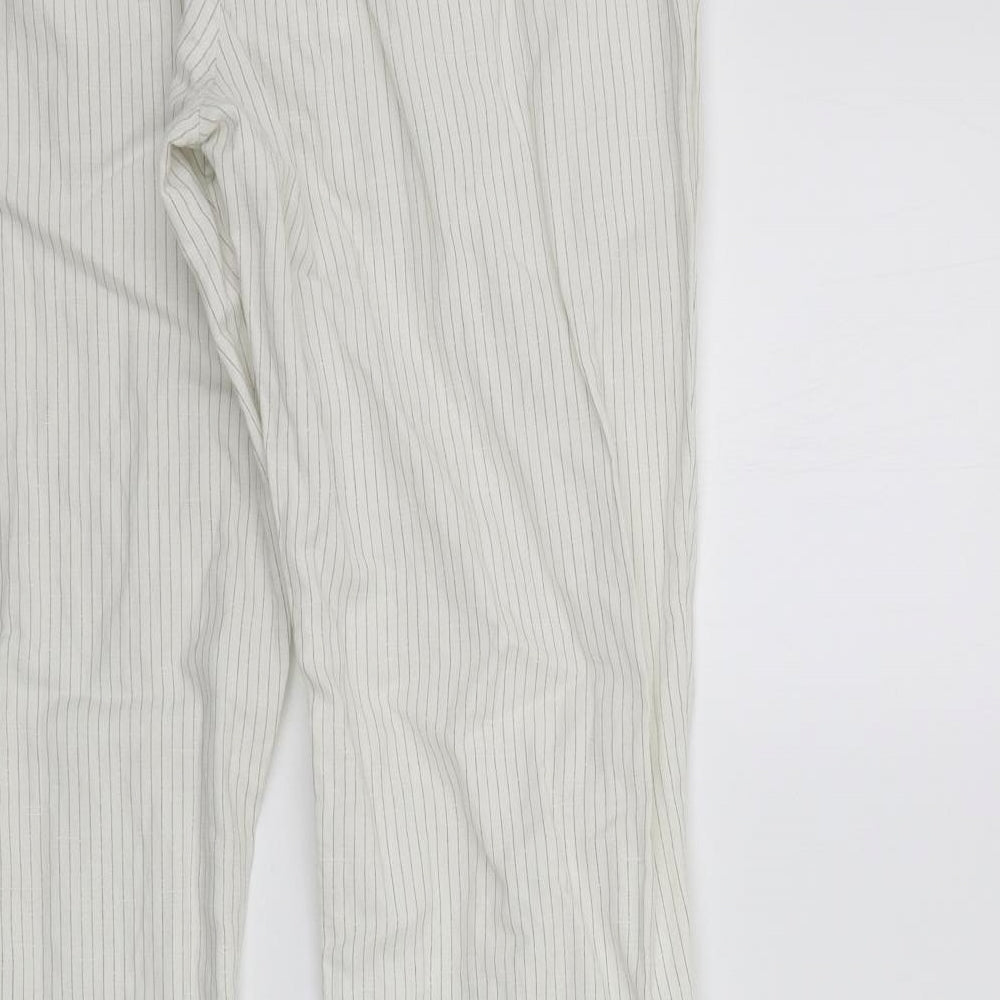 deniem co Womens White Striped Trousers Size 33 in L29 in