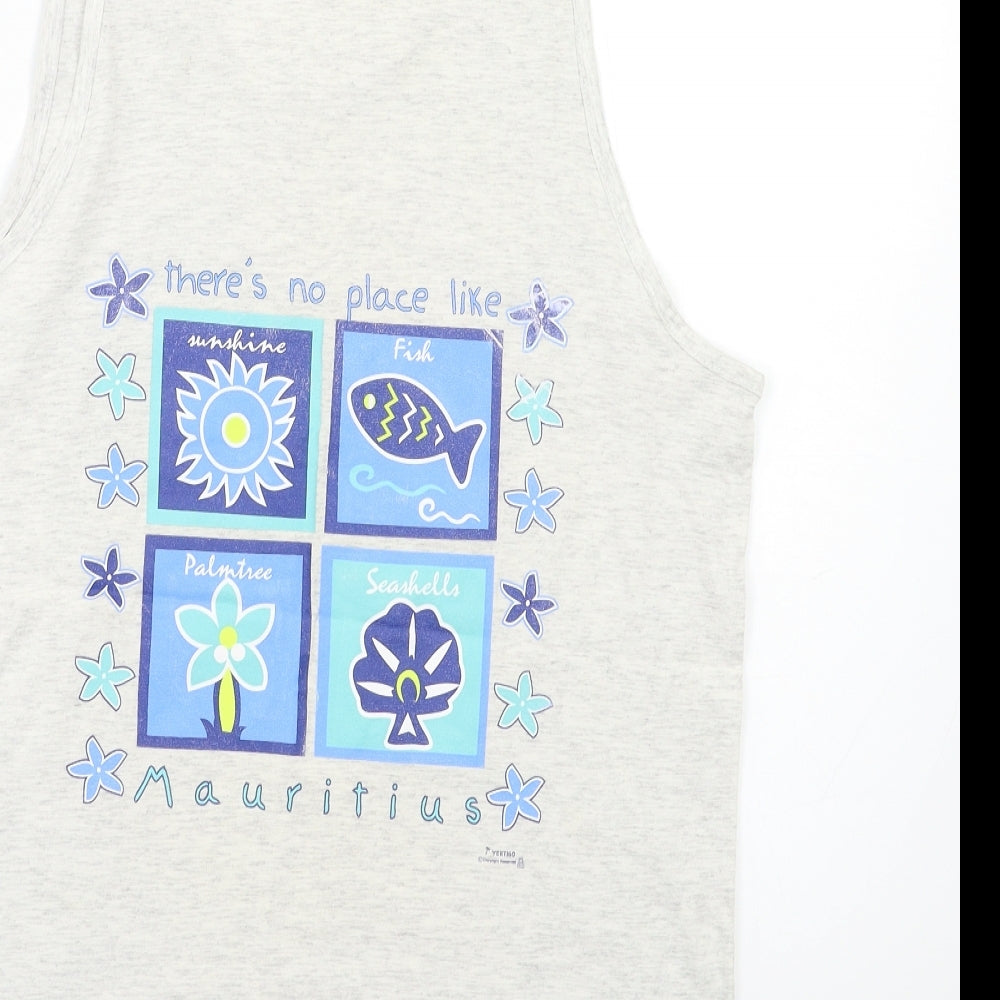 Vertigo Womens Grey Basic Tank Size L