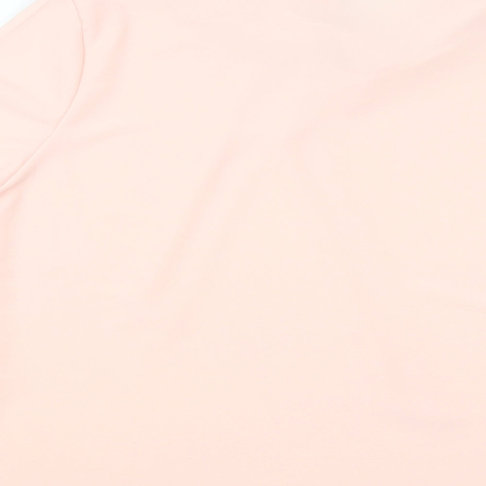 Abollria Womens Pink Basic Blouse Size L