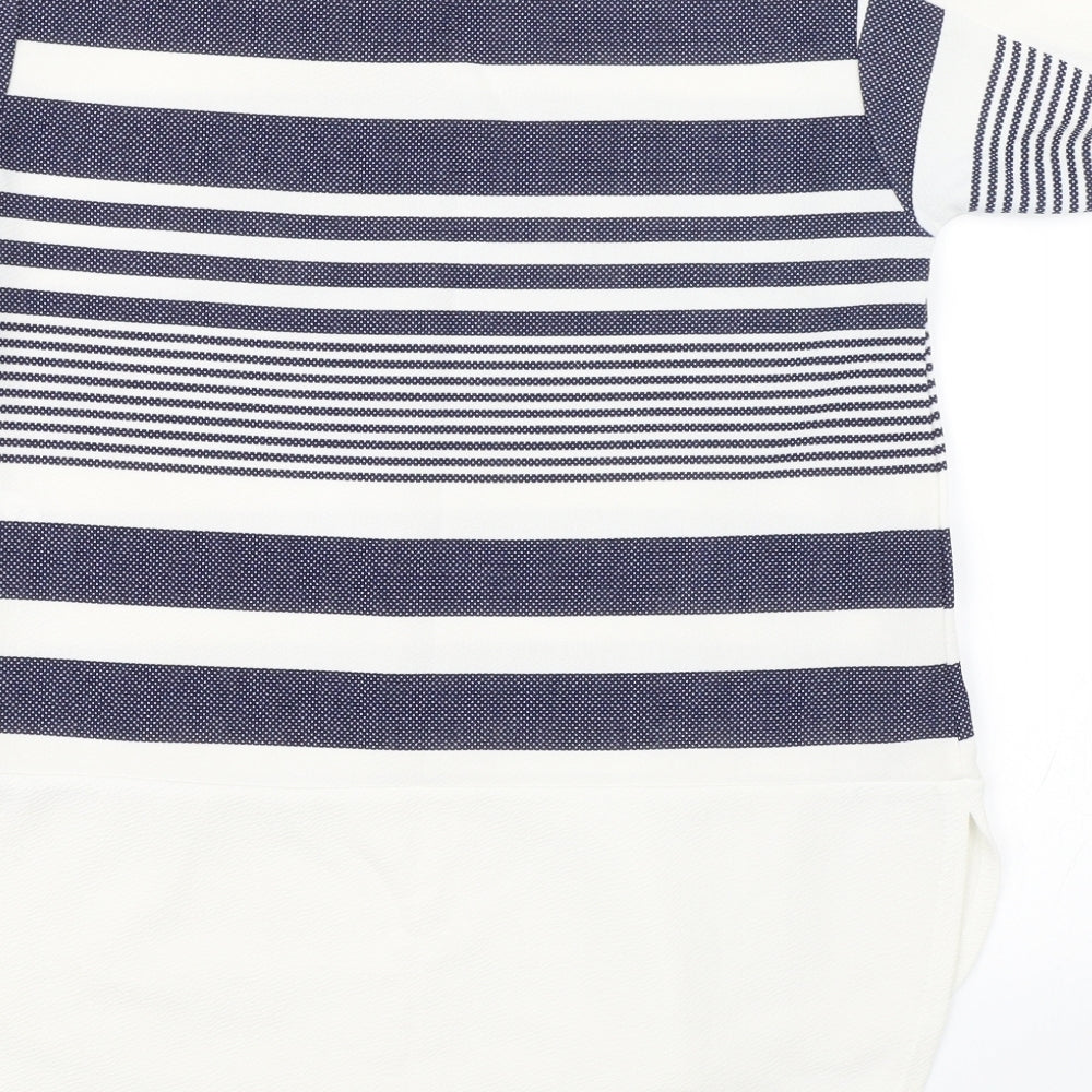 Quiz Womens White Striped Basic Blouse Size 10