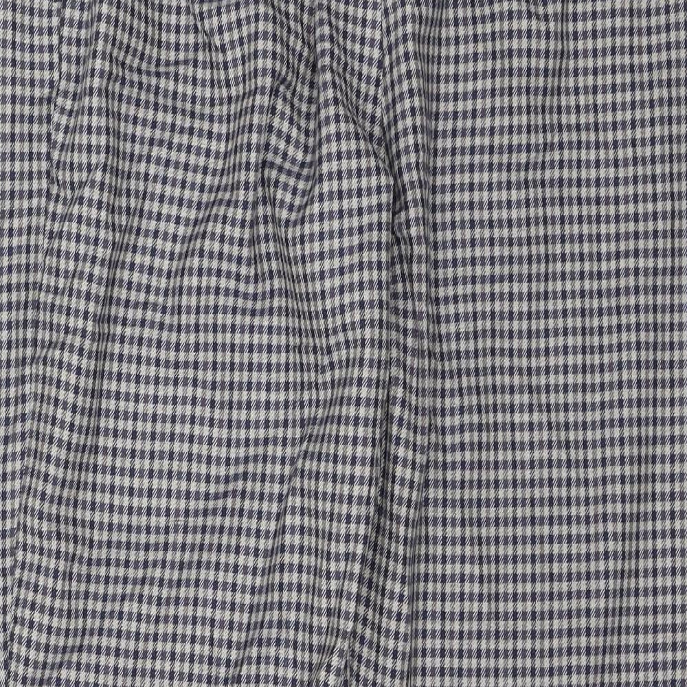 Marks & Spencer Womens Grey Plaid Trousers Size 14 L22 in