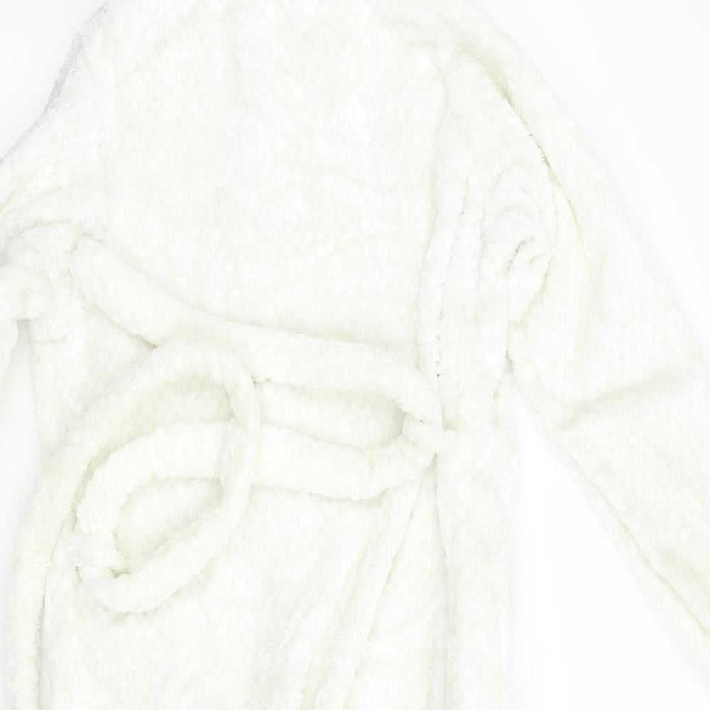 m&s Girls White Fleece Gown Size 11-12 Years