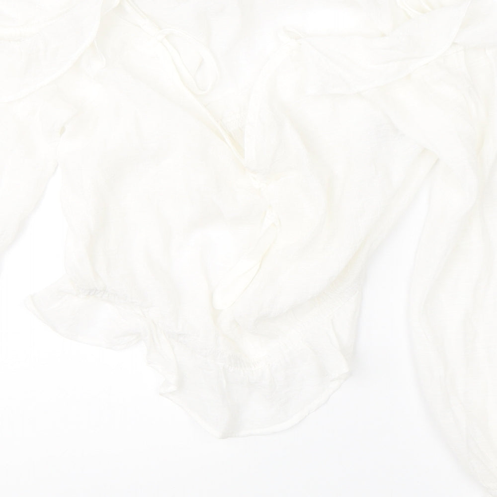Divided Womens White Basic Blouse Size 10