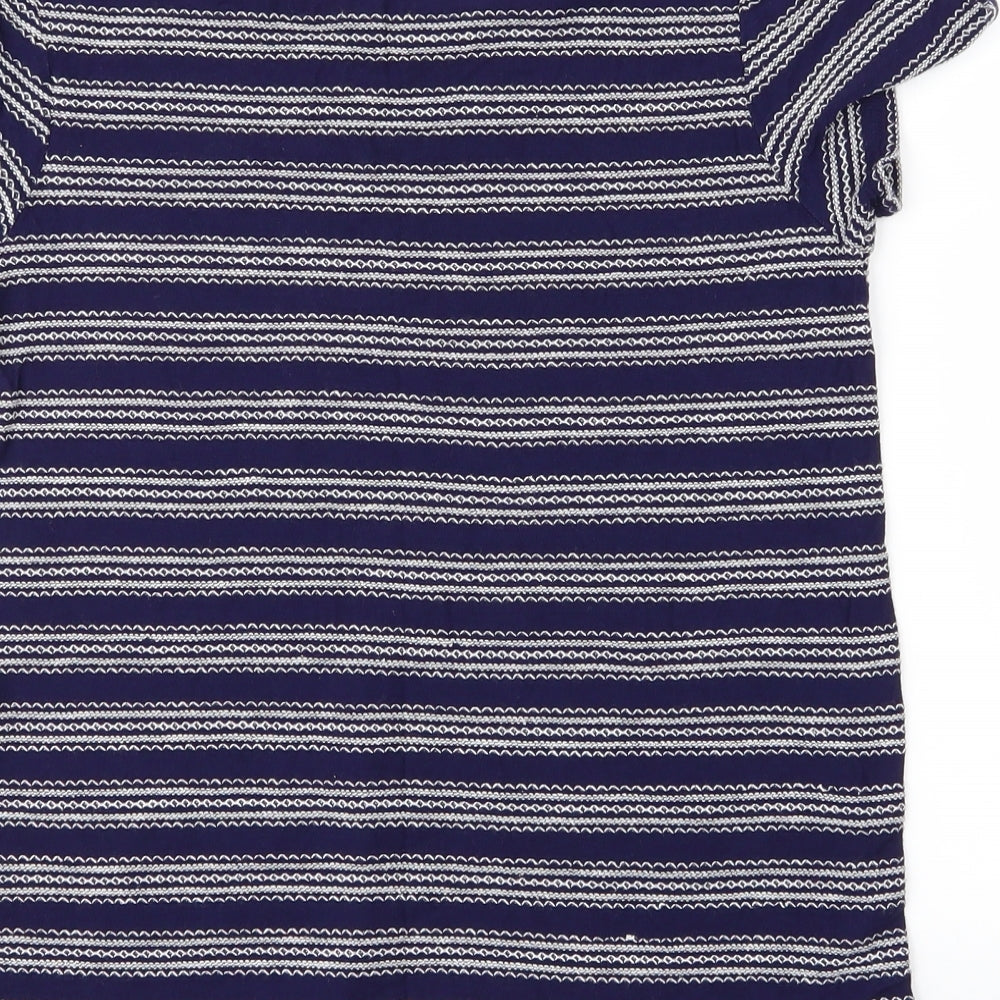 Oasis Womens Beige Striped Basic Blouse Size S