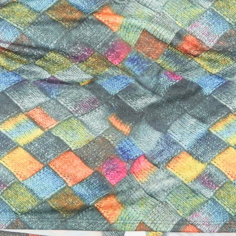 MissLook Womens Green Geometric Cardigan Jumper Size M