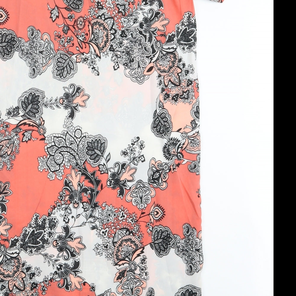 VERO MODA Womens Pink Geometric Basic T-Shirt Size S