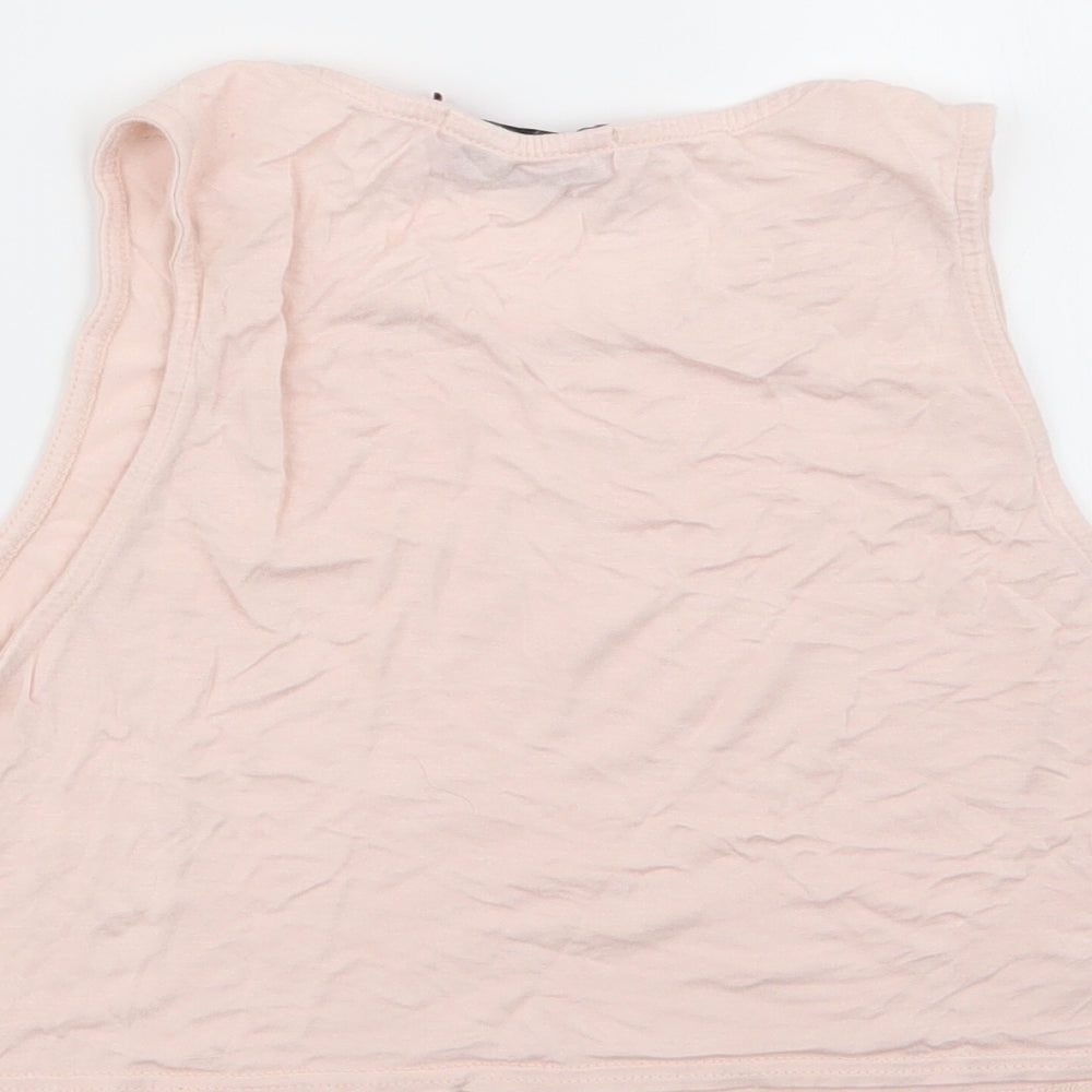 Boohoo Womens Pink Basic Tank Size 10