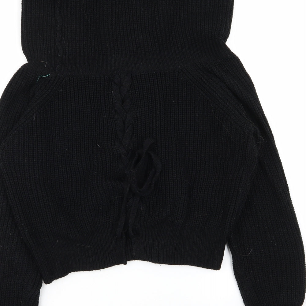 PLT Womens Black Pullover Jumper One Size