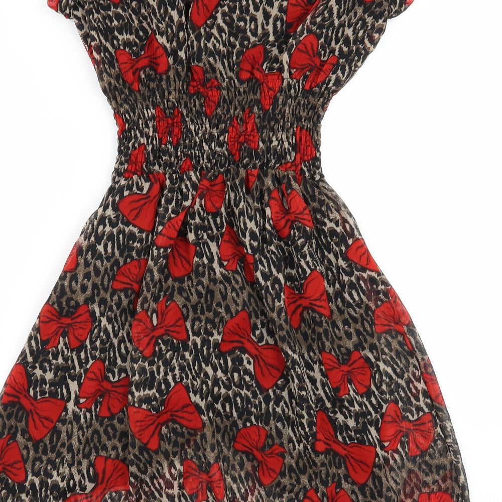 amour Womens Multicoloured Animal Print Fit & Flare Size 8