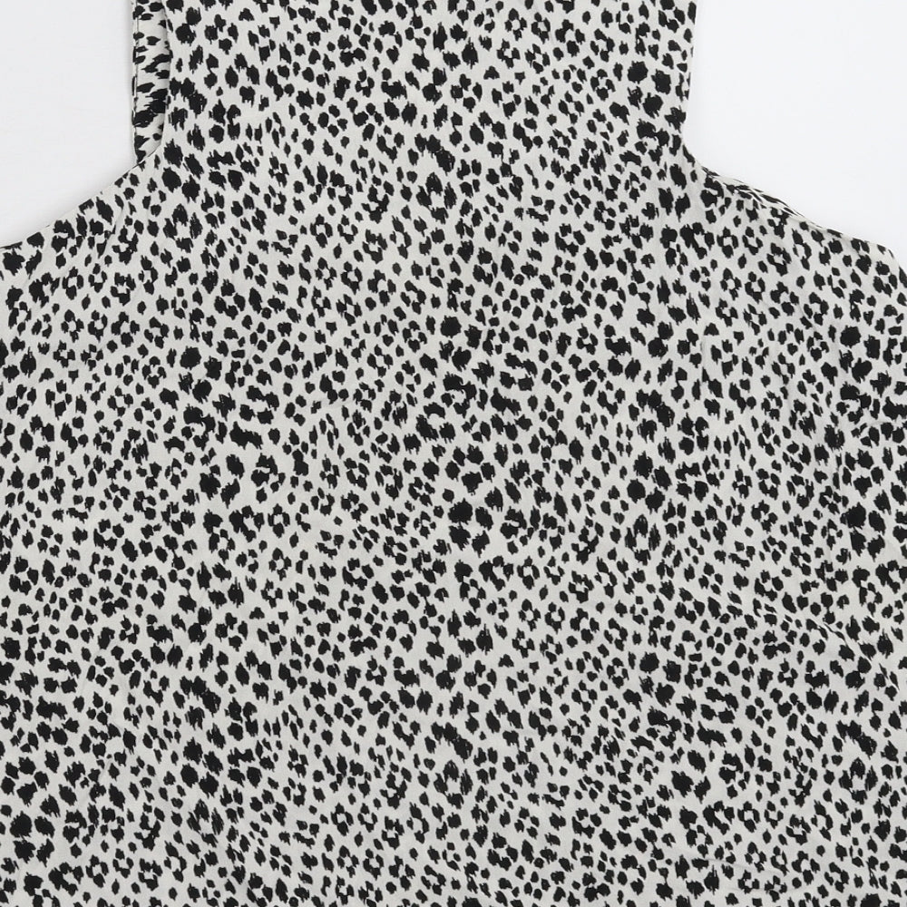 Zara Womens Multicoloured Animal Print Basic Blouse Size S