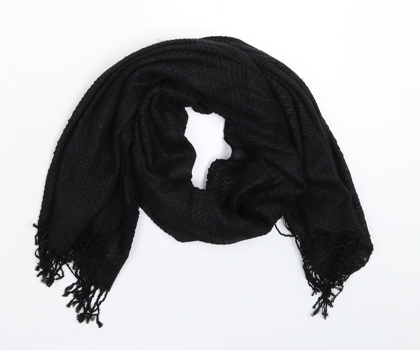 Preworn Womens Black Knit Scarf