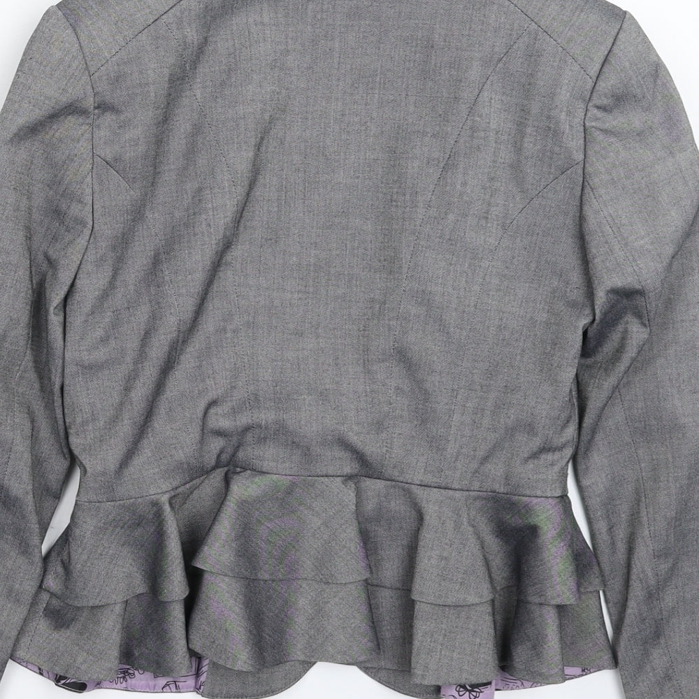 New Look Womens Grey Jacket Suit Jacket Size 10