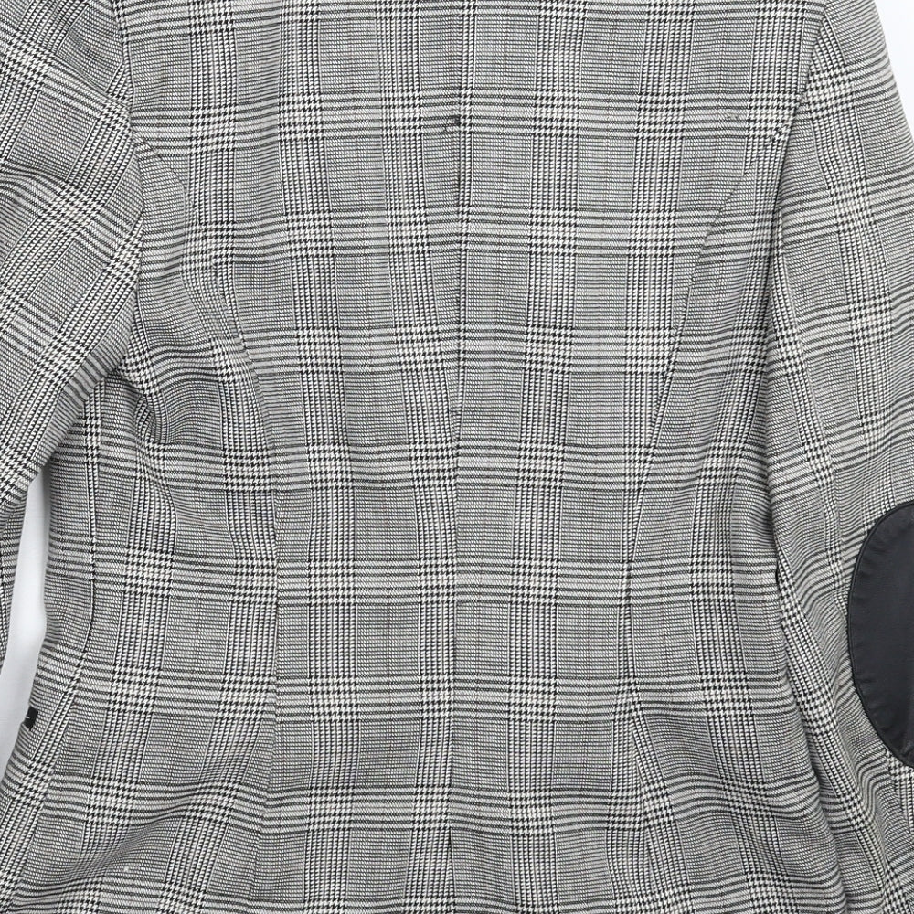 Brand and care label for Atmosphere women’s grey check jacket suit jacket, size UK 8