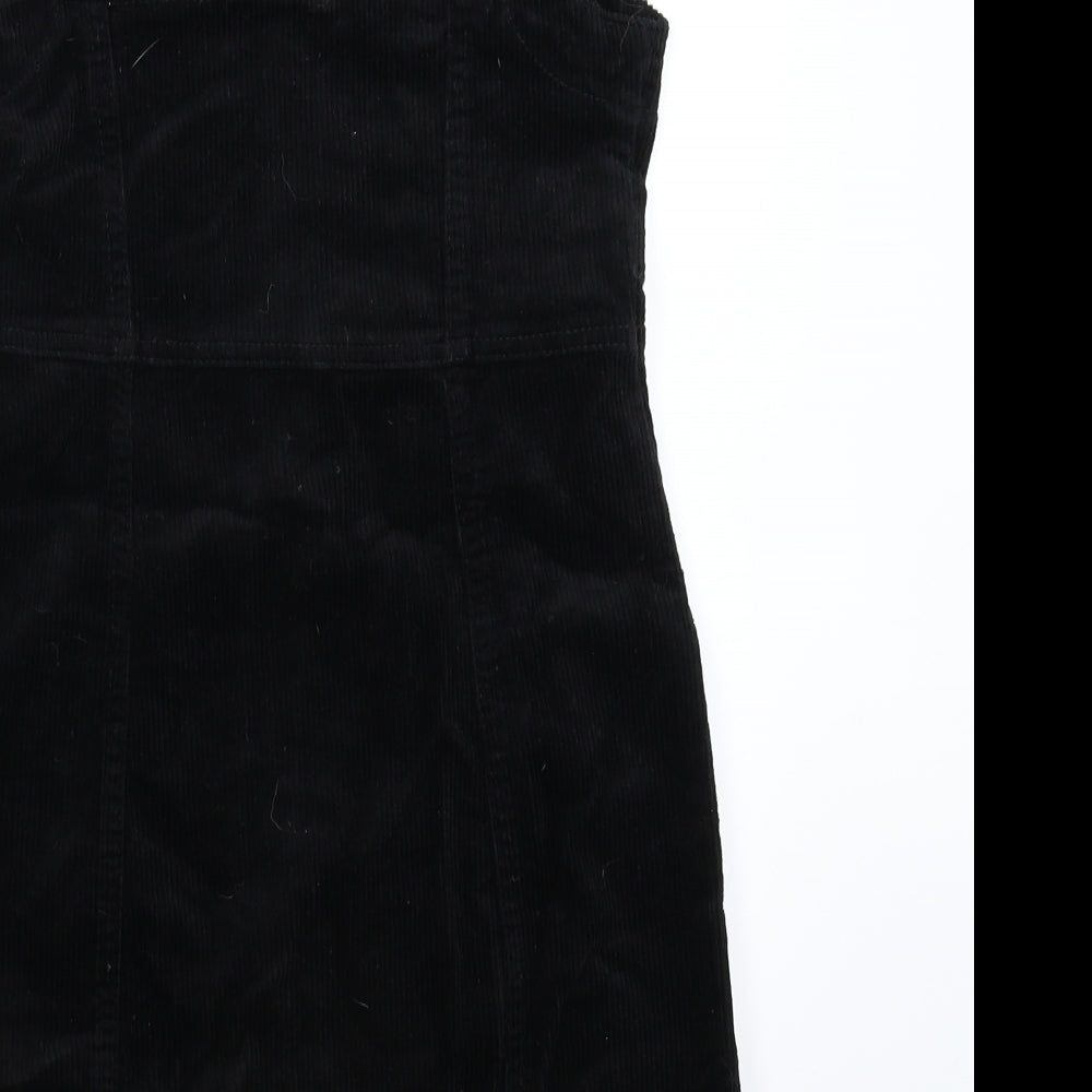 Denim & Co. Womens Black Corduroy Mini Size 8