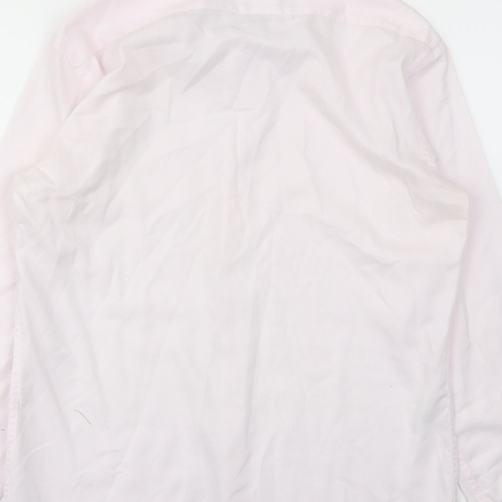 Marks & Spencer Mens Pink Button-Up Size 15.5