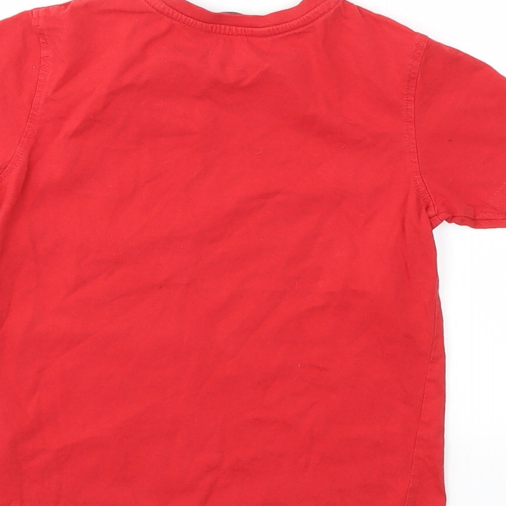 George Boys Red Basic T-Shirt Size 5-6 Years