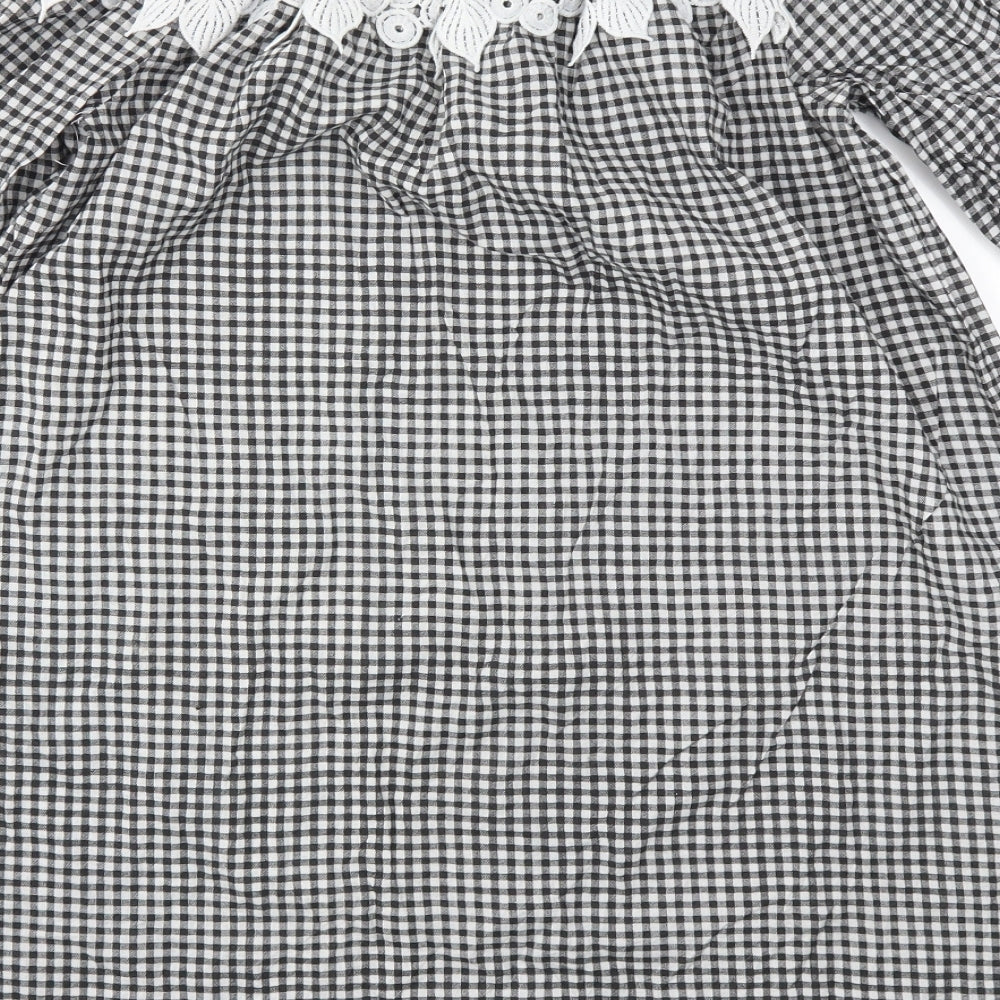 Select Womens Black Check Fit & Flare Size 12