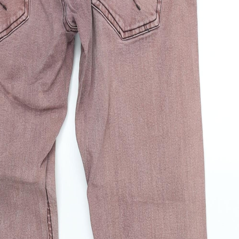 D-Struct Womens Pink Denim Straight Jeans Size 30 L28.5 in