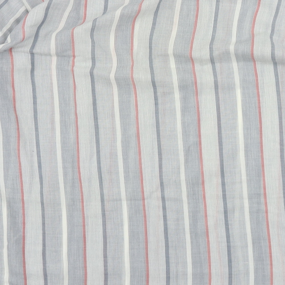 Finesse Mens Grey Striped Button-Up Size 16