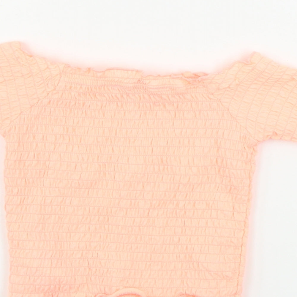 Primark Girls Orange Basic T-Shirt Size 4-5 Years