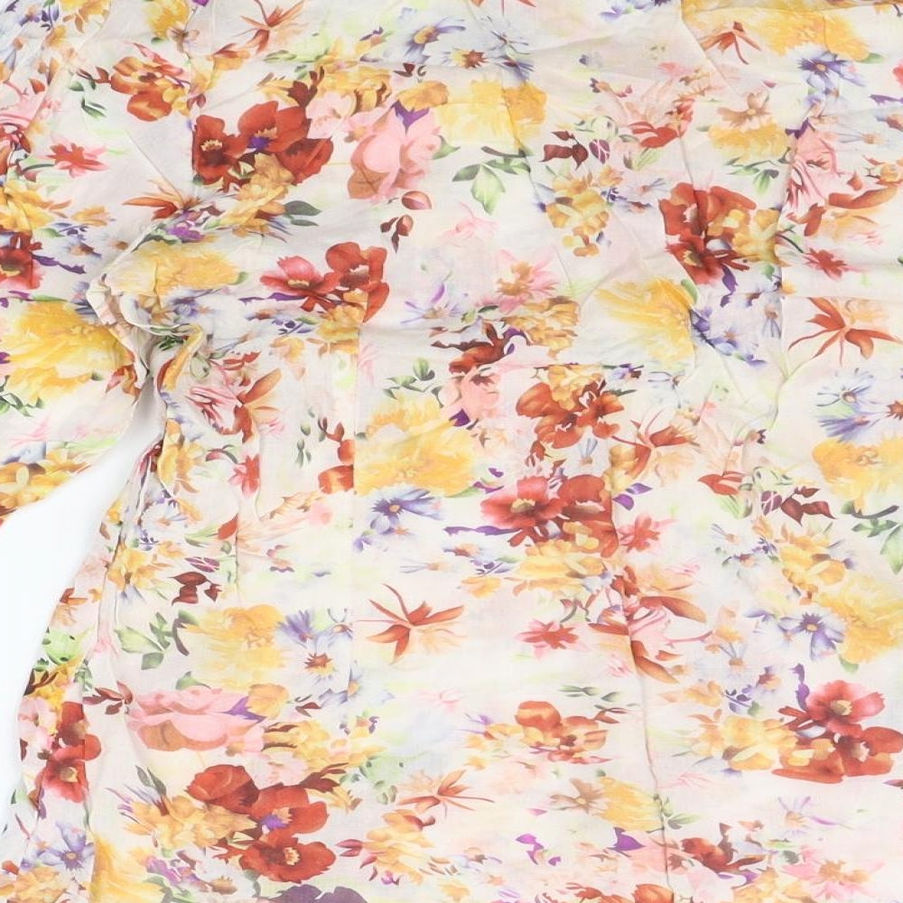 Scullers Womens Pink Floral Basic T-Shirt Size XL