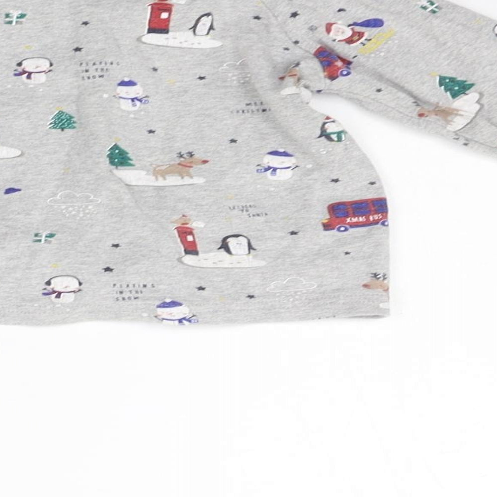 George Girls Grey Geometric Basic T-Shirt Size 9-12 Months