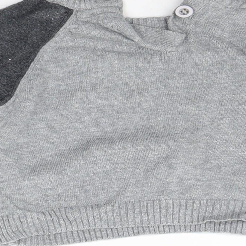 Earlydays Girls Grey Pullover Jumper Size 3-6 Months - animal design