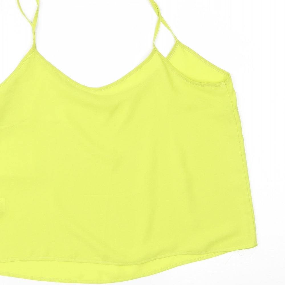 NEXT Womens Green Chiffon Cropped T-Shirt Size 10