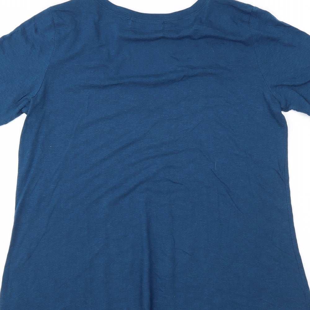 JustFab Womens Blue Basic Polo Size S