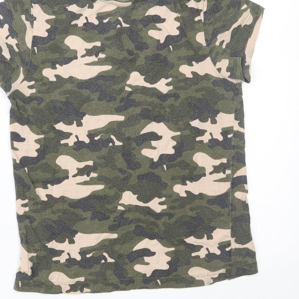 Primark Girls Green Camouflage Basic T-Shirt Size 9-10 Years