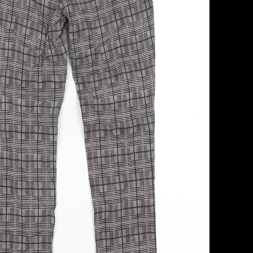 Dorothy Perkins Womens Grey Plaid Trousers Size 10 L27 in