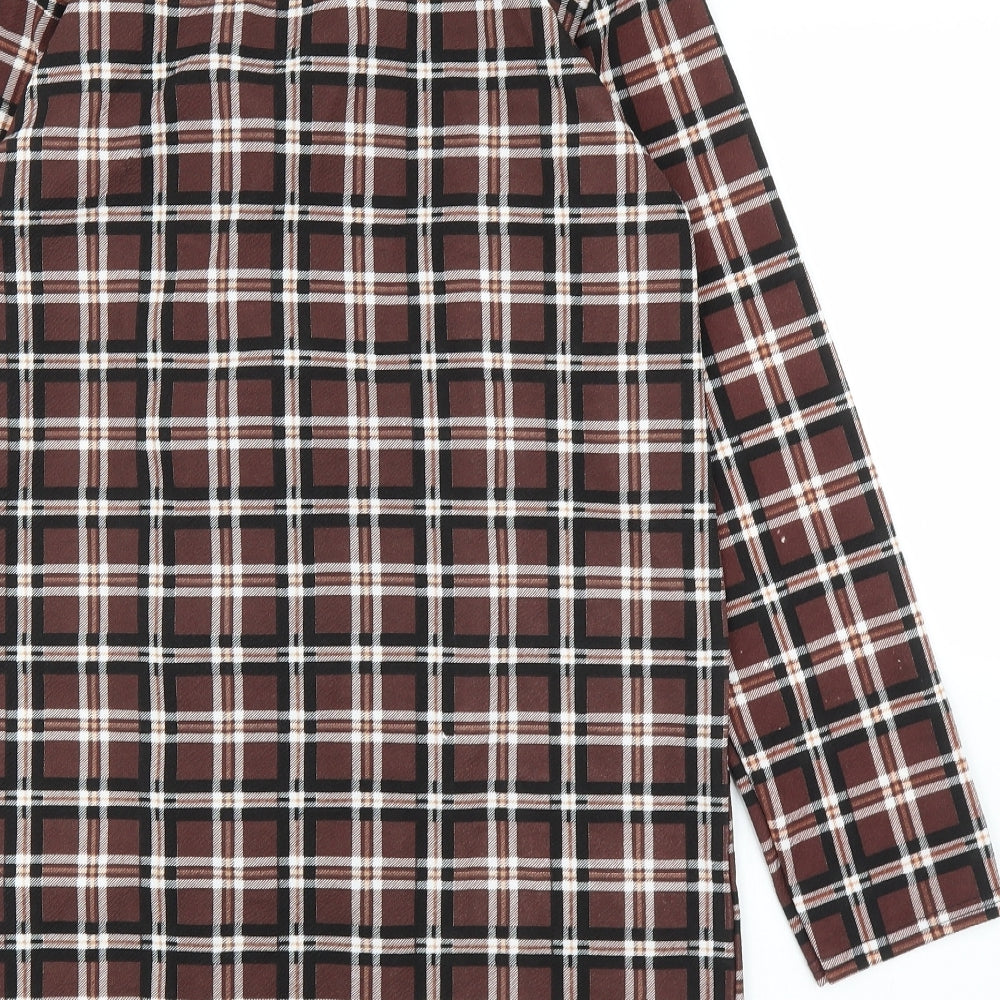 Lasula Womens Brown Plaid Cardigan Jumper Size 12 - Jacket