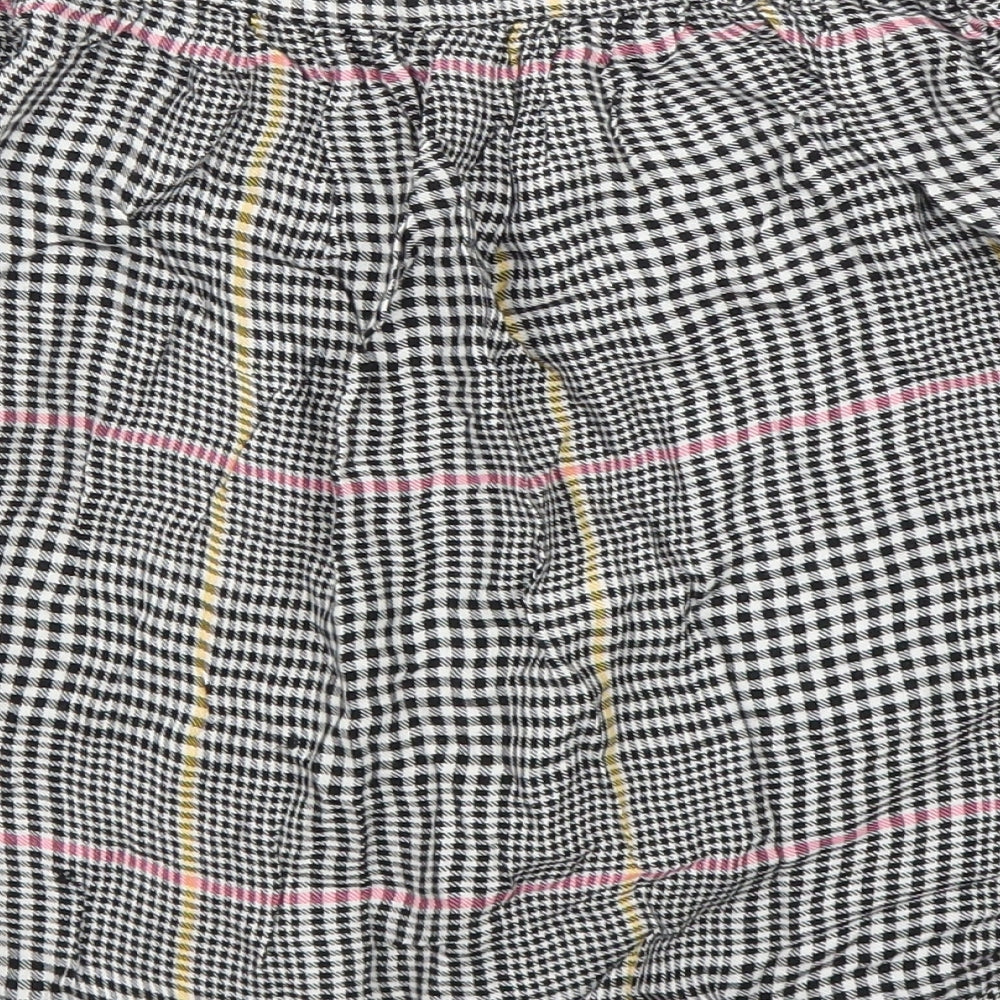 H&M Girls Black Houndstooth A-Line Skirt Size 11 Years