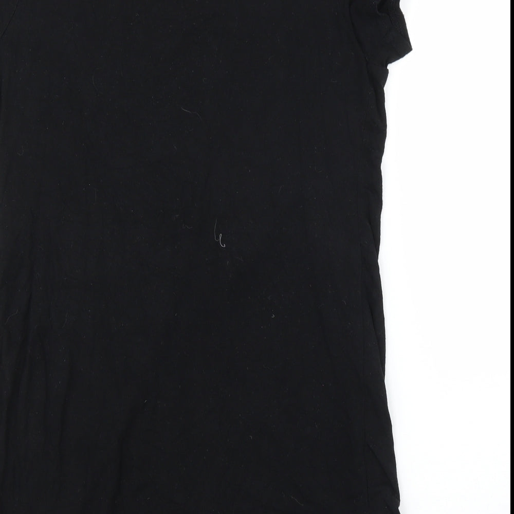 Boohoo Womens Black Basic Blouse Size 8